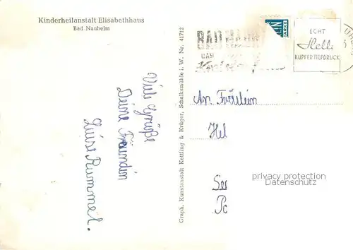 AK / Ansichtskarte  Bad_Nauheim Kinderheilanstalt Elisabethhaus Bad_Nauheim