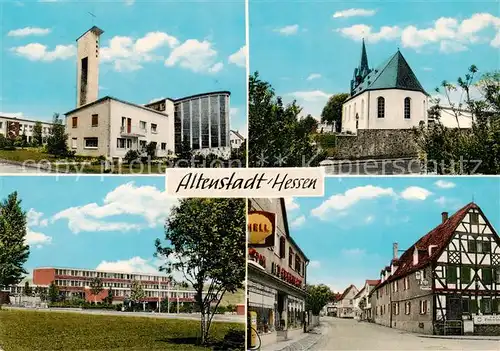 AK / Ansichtskarte 73860203 Altenstadt_Hessen Kirche Schule Ortszentrum Hauptstrasse Altenstadt_Hessen