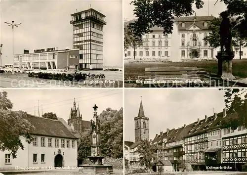 AK / Ansichtskarte  Erfurt Flughafen Rat des Kreises ehem. Statthalterei Dompropstei Hermannsbrunnen Kraemerbruecke Erfurt