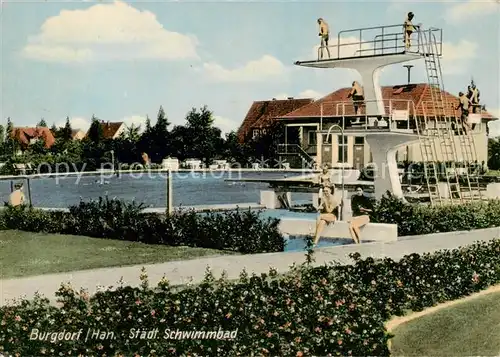 AK / Ansichtskarte  Burgdorf_Hannover Staedtisches Schwimmbad Sprungturm Burgdorf Hannover