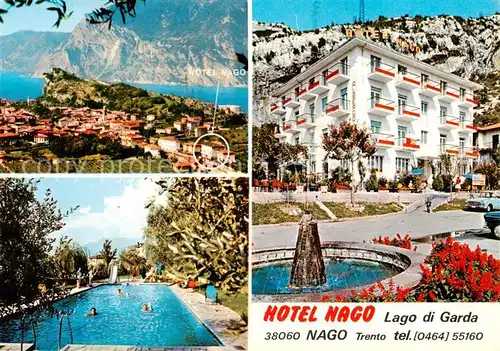 AK / Ansichtskarte 73860226 Nago_Lago_di_Garda_IT Hotel Nago Swimming Pool Panorama Gardasee 