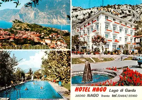 AK / Ansichtskarte  Nago_Lago_di_Garda_IT Hotel Nago Swimming Pool Panorama Gardasee 