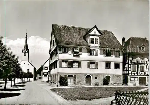 AK / Ansichtskarte  Gottlieben Ansicht mit Haus des Dichters E. von Bodman Blick zur Kirche Gottlieben