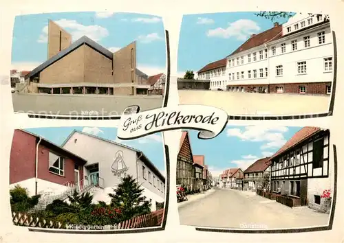 AK / Ansichtskarte  Hilkerode_Duderstadt Kirche Kindergarten Dorfstrasse 