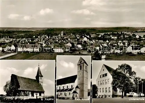 AK / Ansichtskarte  Wendlingen_Neckar Panorama Kapelle Kirche Lindenschule Wendlingen Neckar