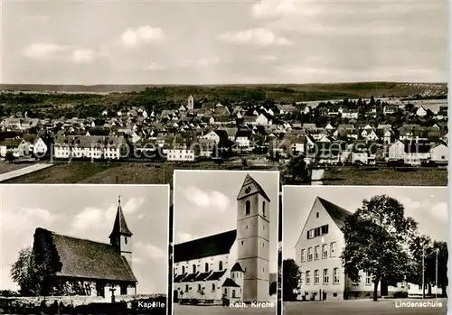 AK / Ansichtskarte  Wendlingen_Neckar Panorama Kapelle Kirche Lindenschule Wendlingen Neckar