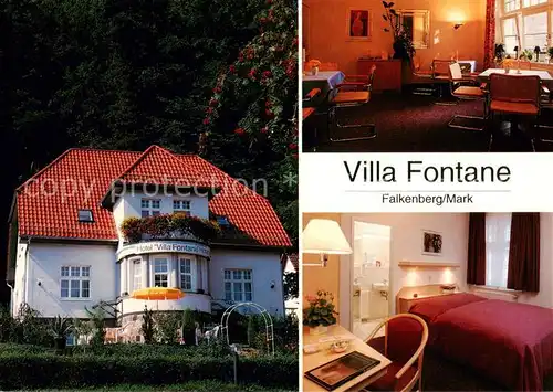 AK / Ansichtskarte  Falkenberg_Mark Hotel Villa Fontane Gastraum Zimmer Falkenberg Mark