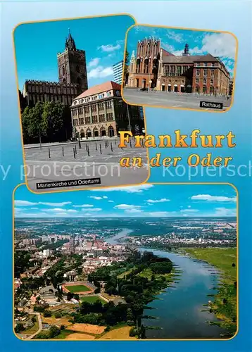 AK / Ansichtskarte 73860295 Frankfurt_Oder Marienkirche und Oderturm Rathaus Fliegeraufnahme Frankfurt Oder
