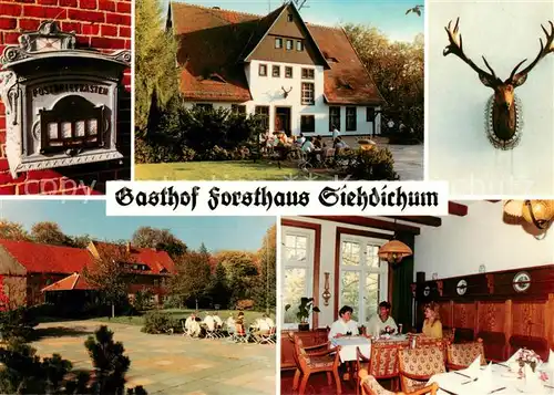 AK / Ansichtskarte 73860296 Schernsdorf Gasthof Forsthaus Siehdichum Postkasten Terrasse Gaststube Schernsdorf