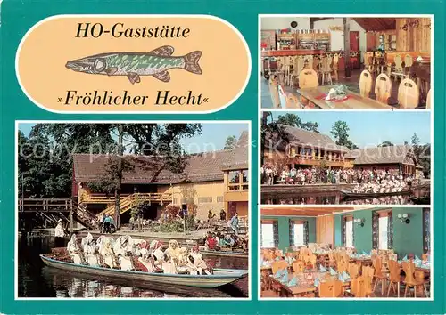 AK / Ansichtskarte 73860325 Lehde_Luebbenau_Spreewald HO Gaststaette Froehlicher Hecht  