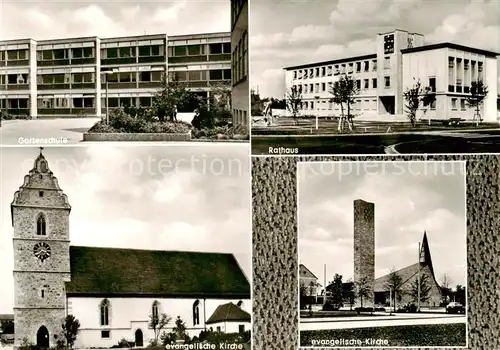 AK / Ansichtskarte Wendlingen_Neckar Gartenschule Rathaus Kirchen Wendlingen Neckar