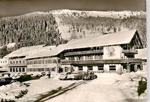 AK / Ansichtskarte Oberjoch_Bad_Hindelang Alpengasthof Pension zum Loewen Wintersportplatz Allgaeuer Alpen 