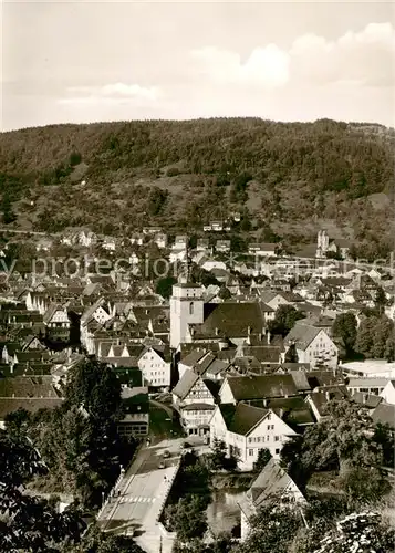 AK / Ansichtskarte Kuenzelsau Stadtpanorama mit Blick zur Kirche Kuenzelsau