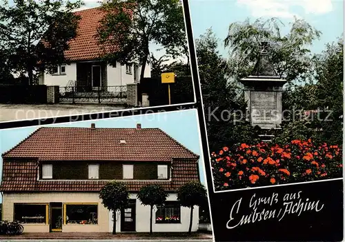 AK / Ansichtskarte Embsen_Bremen Wohnhaus Gedenkstein Friedhof Ladengeschaeft
 Embsen Bremen