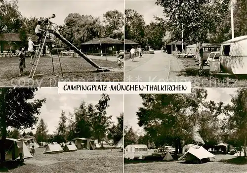 AK / Ansichtskarte Thalkirchen_Muenchen Campingplatz Kinderspielplatz Thalkirchen Muenchen