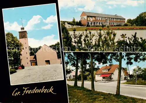 AK / Ansichtskarte Gross_Fredenbeck Teilansichten Kirche Schule Gross Fredenbeck