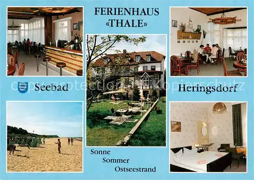 AK / Ansichtskarte Heringsdorf__Ostseebad_Usedom Ferienhaus Thale Bar Gastraum Strand Zimmer 