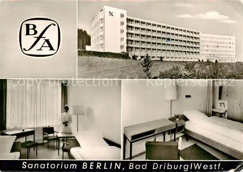 AK / Ansichtskarte Bad_Driburg Sanatorium Berlin Behandlungszimmer Bad_Driburg