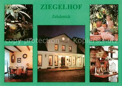 AK / Ansichtskarte Zehdenick Cafe Weinstube Ziegelhof Teich Gaststube Terracotta Figuren Zehdenick