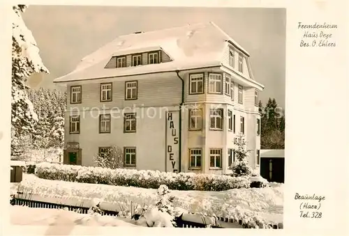 AK / Ansichtskarte Braunlage Fremdenheim Haus Deye Braunlage
