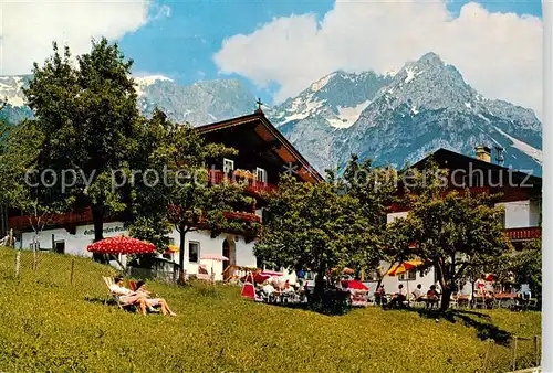 AK / Ansichtskarte Scheffau_Tirol_Wilden_Kaiser_Tirol_AT Cafe Restaurant Leitenhof 