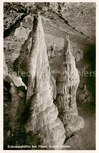 AK / Ansichtskarte Hasel_BW Erdmannshoehle Amerik Fuellofen 