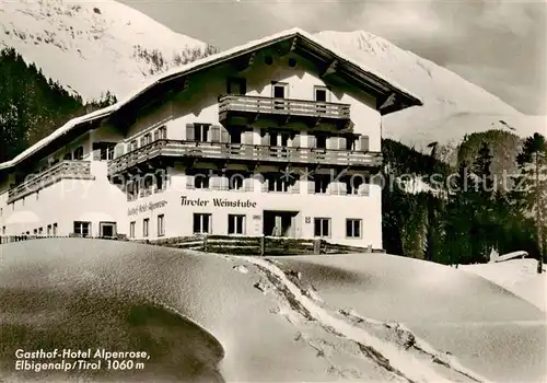 AK / Ansichtskarte Elbigenalp_Lechtal_Tirol_AT Gasthof Hotel Alpenrose Wintersportplatz Alpen 