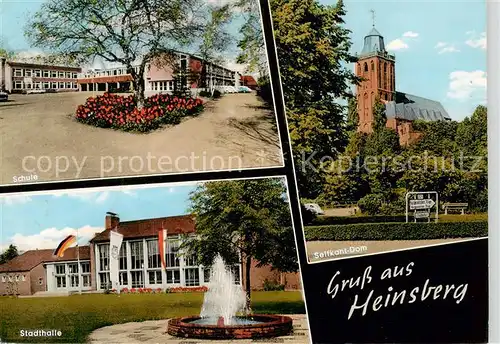 AK / Ansichtskarte Heinsberg_Rheinland Schule Stadthalle Dom Heinsberg_Rheinland