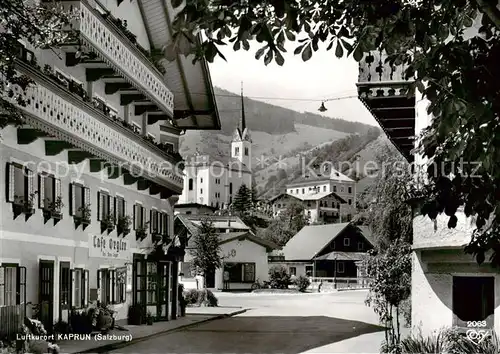 AK / Ansichtskarte Kaprun_AT Ortsansicht Luftkurort mit Kirche Hotel Cafe 