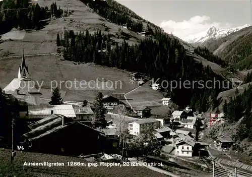 AK / Ansichtskarte Ausservillgraten_Tirol_AT Ortsansicht mit Kirche Blick gegen Rappler 