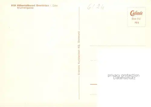 AK / Ansichtskarte Beerfelden_Odenwald Brunnengasse Beerfelden Odenwald