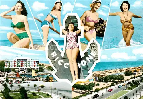 AK / Ansichtskarte Riviera_Adriatica Panorama Bikini Models Riviera Adriatica