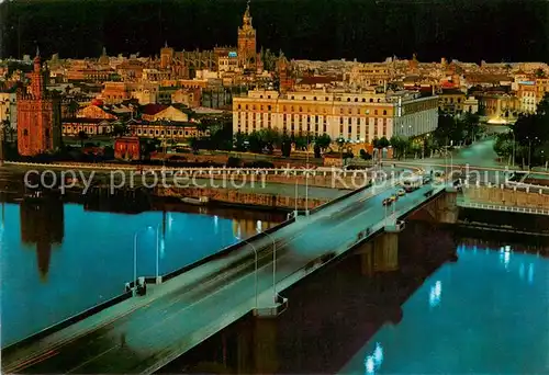 AK / Ansichtskarte Sevilla_Andalucia_ES La ciudad de noche 