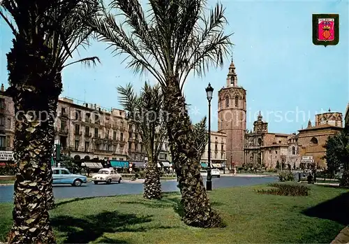 AK / Ansichtskarte Valencia__Valenciana_ES Plaza de Zaragoza Al fondo Catedral y Miguelete 