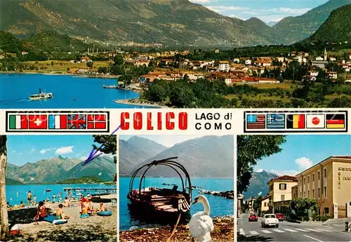 AK / Ansichtskarte Colico_Como_Lombardia_IT Lago di Como Strand Panorama Fischerboot Dorfstrasse 