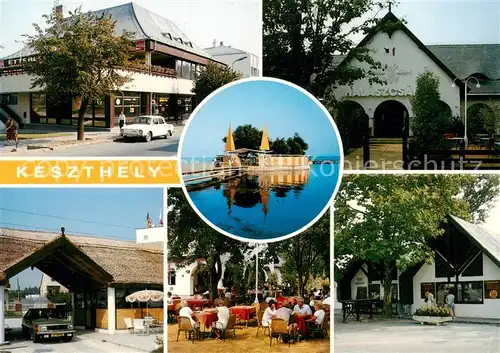 AK / Ansichtskarte Kesztely_Keszthely_Balaton_Plattensee_HU Teilansichten Gaststaette Terrasse 