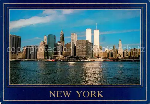 AK / Ansichtskarte New_York_City Lower Manhattan Skyline with Twin Towers New_York_City