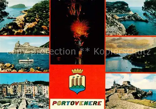 AK / Ansichtskarte Portovenere_Porto Venere_IT Teilansichten Feuerwerk 