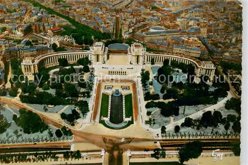 AK / Ansichtskarte Paris_75 Vue aerienne sur le Trocadero Vue prise de la Tour Eiffel 