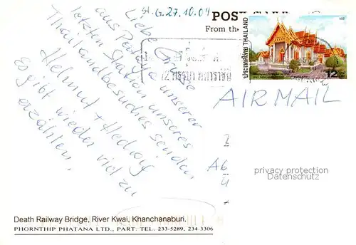 AK / Ansichtskarte Kanchanaburi_Thailand Death Railway Bridge River Kwai 