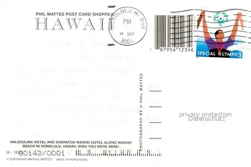 AK / Ansichtskarte Waikiki_Honolulu_Hawaii Fliegeraufnahme 