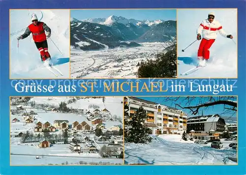 AK / Ansichtskarte St_Michael_Lungau_AT Panorama Skifahrer 