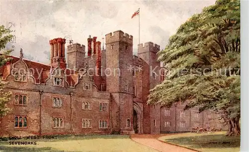 AK / Ansichtskarte Sevenoaks__UK Castle West Front colour painting 