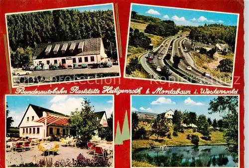 AK / Ansichtskarte  Heiligenroth Bundesautobahn-Raststaette Restaurant Terrasse Partie am See Heiligenroth