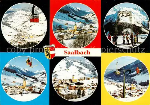 AK / Ansichtskarte 73861020 Saalbach_-Hinterglemm_AT Seilbahn Panorama Schlepplift Sessellifte 