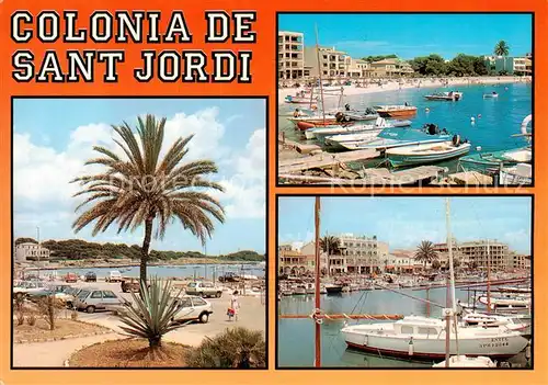 AK / Ansichtskarte  Colonia_de_Sant_Jordi Strandpartien Bootshafen Colonia_de_Sant_Jordi