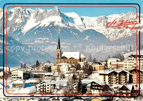 AK / Ansichtskarte  St_Johann_Pongau mit Kirche und Tennengebirge St_Johann_Pongau