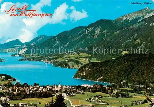 AK / Ansichtskarte  Strobl_Wolfgangsee_AT Fliegeraufnahme mit Schafberg 