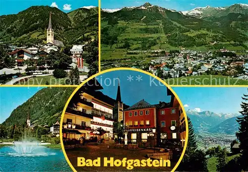 AK / Ansichtskarte  Bad_Hofgastein_AT Teilansicht mit Schlossalmskigebiet und Hundskopf Kurpark Kaiser Franz Platz Hohen Tauern 