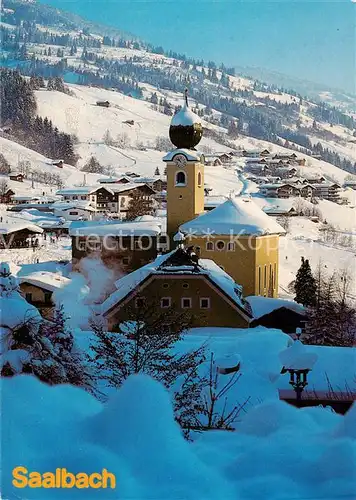 AK / Ansichtskarte  Saalbach_-Hinterglemm_AT Panorama mit Kirche 